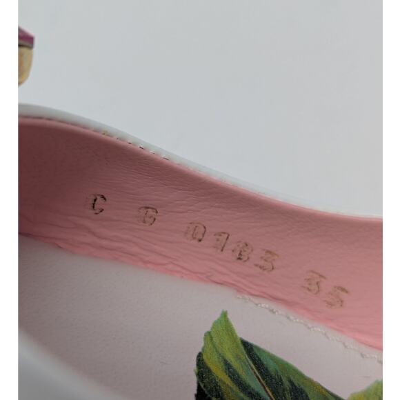 Dolce & Gabbana Jeweled Bellucci Floral Print Slingback Heels White and Pink 35 - Picture 7 of 16